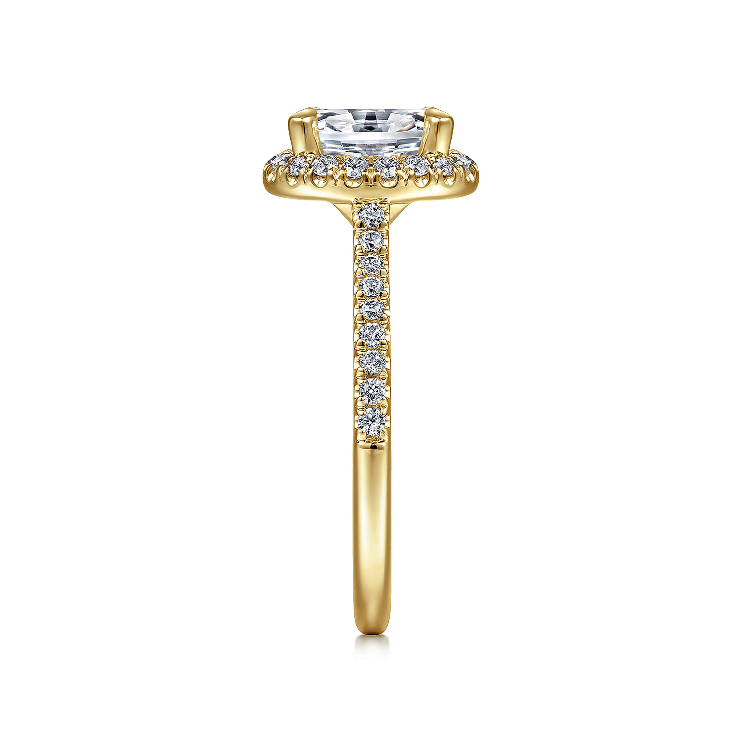 Idina - 14K Yellow Gold Oval Halo Diamond Engagement Ring - 0.32 ct - Shot 5