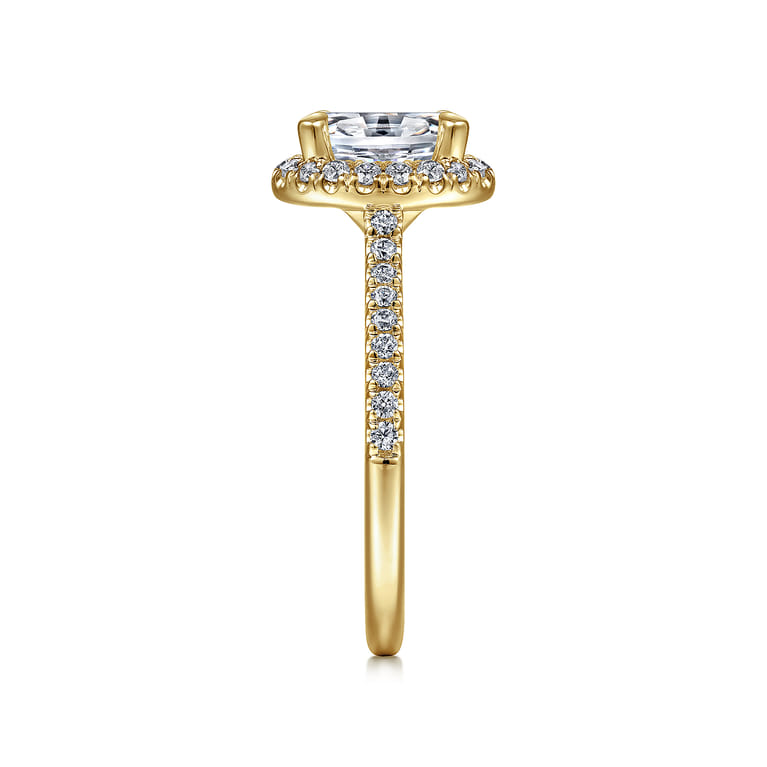 Idina - 14K Yellow Gold Oval Halo Diamond Engagement Ring - 0.32 ct - Shot 5