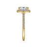 Idina - 14K Yellow Gold Oval Halo Diamond Engagement Ring - 0.32 ct