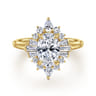 Emarie - 14K Yellow Gold Oval Halo Diamond Engagement Ring - 0.65 ct