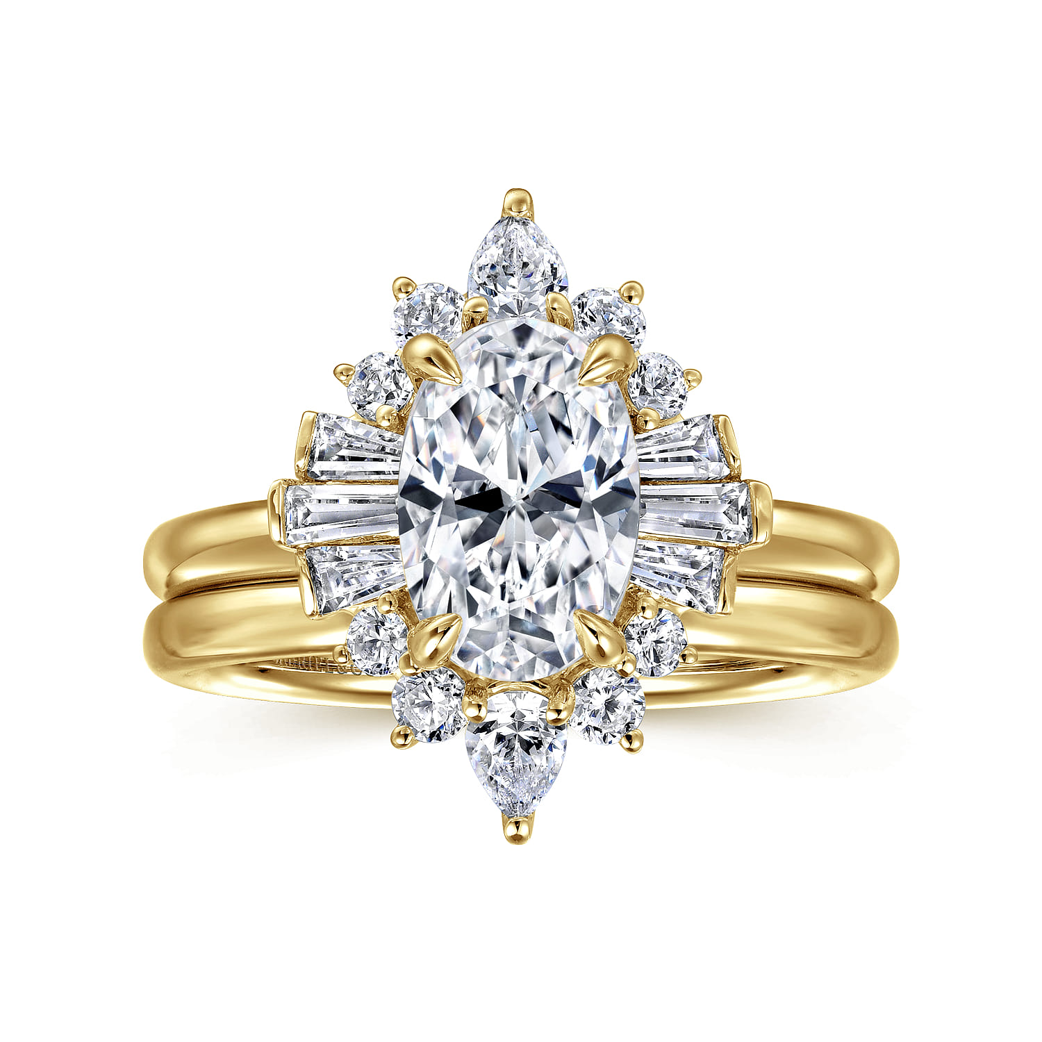Emarie - 14K Yellow Gold Oval Halo Diamond Engagement Ring - 0.65 ct - Shot 4