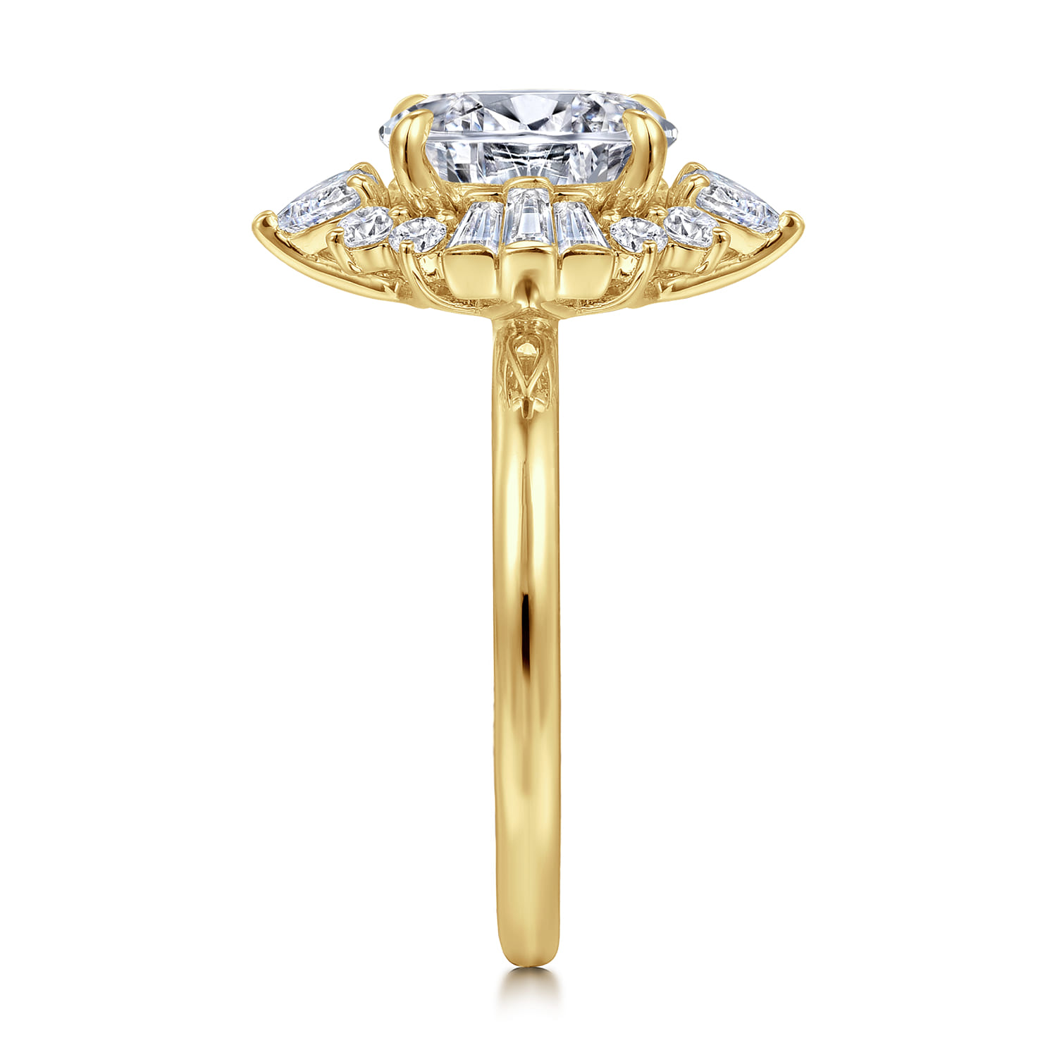 Emarie - 14K Yellow Gold Oval Halo Diamond Engagement Ring - 0.65 ct - Shot 5