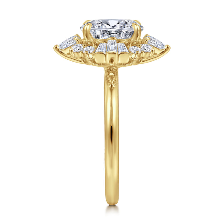 Emarie - 14K Yellow Gold Oval Halo Diamond Engagement Ring - 0.65 ct - Shot 5