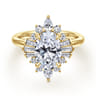 Emarie - 14K Yellow Gold Oval Halo Diamond Engagement Ring - 0.7 ct