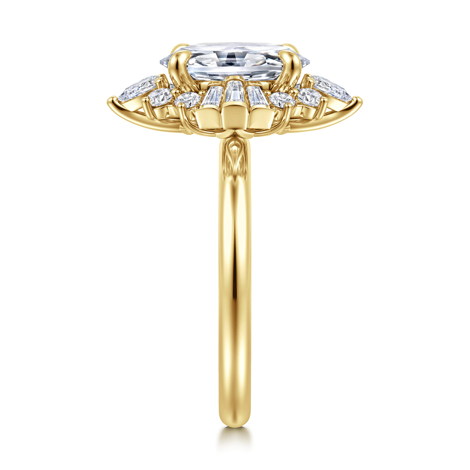 Emarie - 14K Yellow Gold Oval Halo Diamond Engagement Ring - 0.7 ct - Shot 5