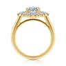 Yazmin - 14K White Gold Oval Halo Diamond Engagement Ring - 0.75 ct