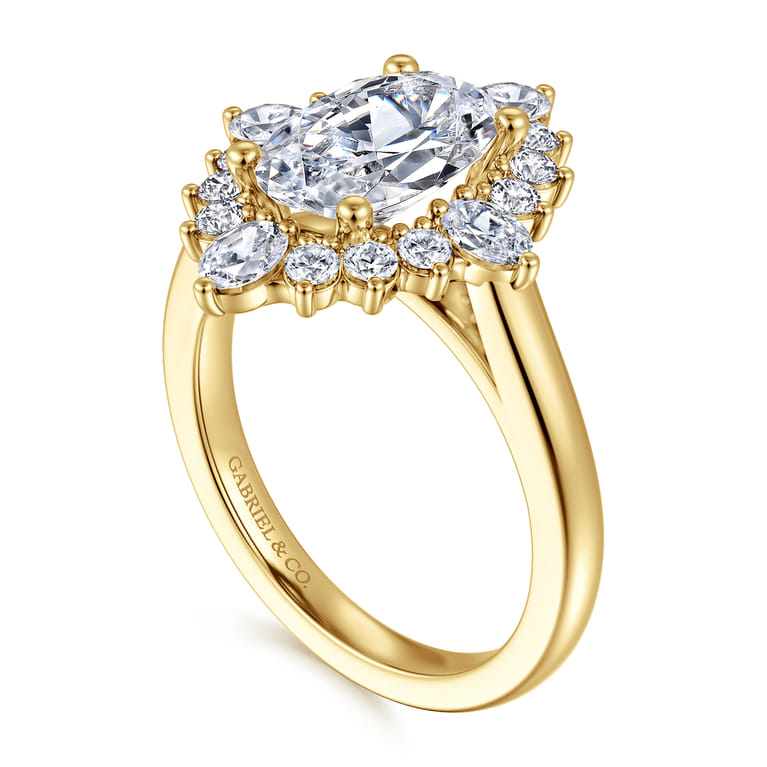 Yazmin - 14K White Gold Oval Halo Diamond Engagement Ring - 0.75 ct - Shot 3