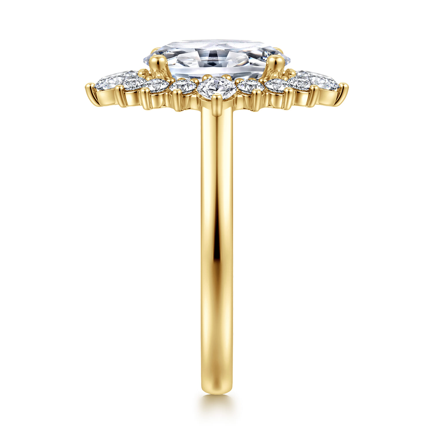 Yazmin - 14K White Gold Oval Halo Diamond Engagement Ring - 0.75 ct - Shot 4