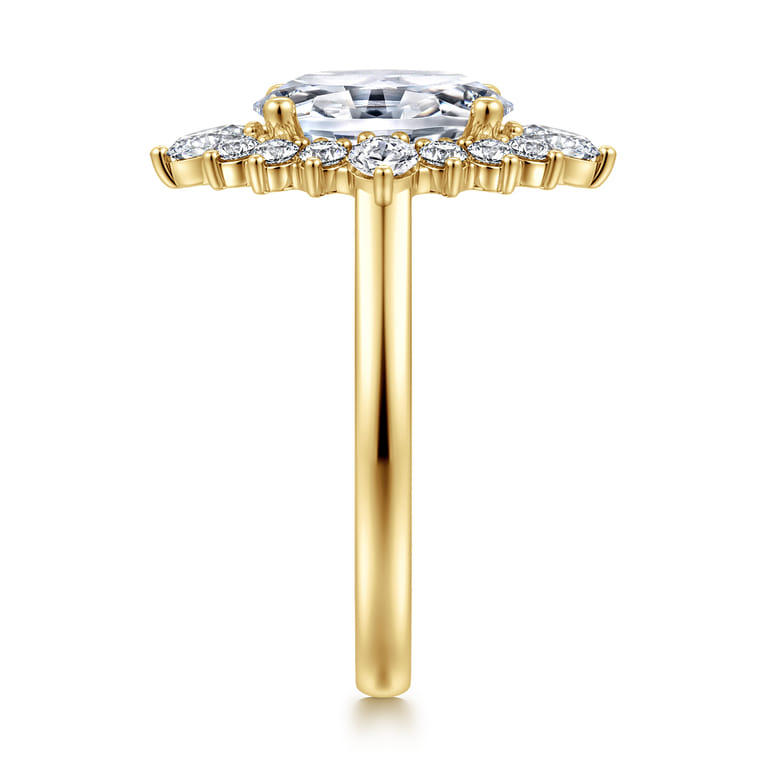 Yazmin - 14K White Gold Oval Halo Diamond Engagement Ring - 0.75 ct - Shot 4