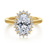 Yemaya - 14K Yellow Gold Oval Halo Diamond Engagement Ring - 0.3 ct