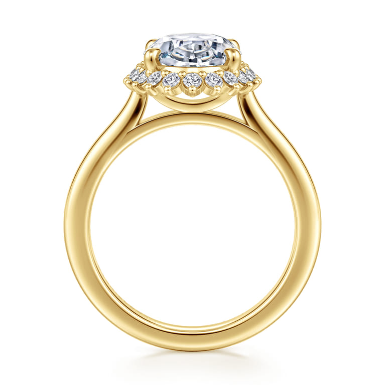 Yemaya - 14K Yellow Gold Oval Halo Diamond Engagement Ring - 0.3 ct - Shot 2