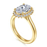 Yemaya - 14K Yellow Gold Oval Halo Diamond Engagement Ring - 0.3 ct