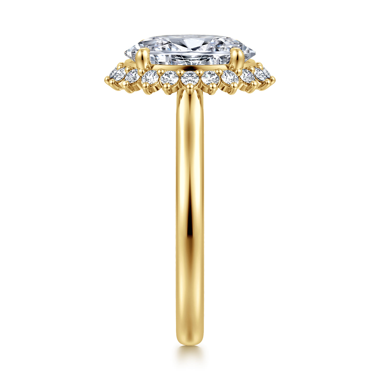 Yemaya - 14K Yellow Gold Oval Halo Diamond Engagement Ring - 0.3 ct - Shot 4