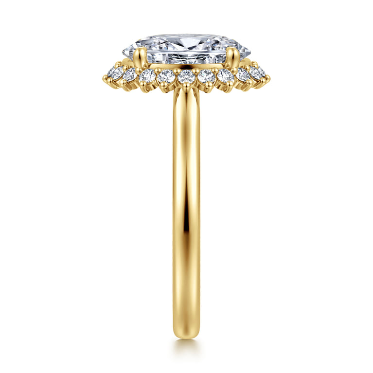 Yemaya - 14K Yellow Gold Oval Halo Diamond Engagement Ring - 0.3 ct - Shot 4