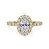 Carly - 14K Yellow Gold Oval Halo Diamond Engagement Ring - 0.25 ct
