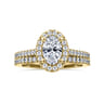 Carly - 14K Yellow Gold Oval Halo Diamond Engagement Ring - 0.25 ct