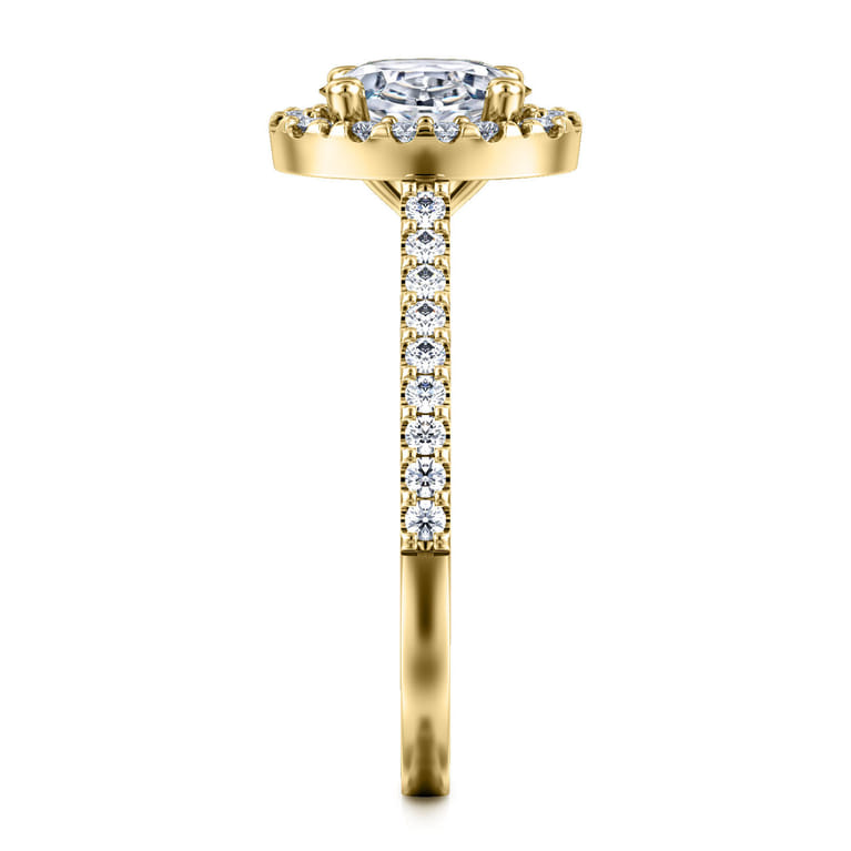 Carly - 14K Yellow Gold Oval Halo Diamond Engagement Ring - 0.25 ct - Shot 5