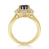 Ridley - 14K Yellow Gold Oval Halo Sapphire and Diamond Engagement Ring - 0.64 ct