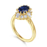 Ridley - 14K Yellow Gold Oval Halo Sapphire and Diamond Engagement Ring - 0.64 ct