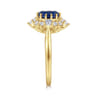 Ridley - 14K Yellow Gold Oval Halo Sapphire and Diamond Engagement Ring - 0.64 ct