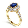 Imani - 14K Yellow Gold Oval Halo Sapphire and Diamond Engagement Ring - 0.83 ct