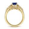Nayana - 14K Yellow Gold Oval Halo Sapphire and Diamond Engagement Ring - 0.5 ct