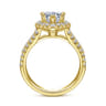 James - 14K Yellow Gold Pear Shape Halo Diamond Engagement Ring - 0.89 ct