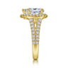 James - 14K Yellow Gold Pear Shape Halo Diamond Engagement Ring - 0.89 ct