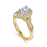 Shae - Vintage Inspired 14K Yellow Gold Pear Shape Halo Diamond Engagement Ring - 0.17 ct