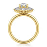 Emarie - 14K Yellow Gold Pear Shape Halo Diamond Engagement Ring - 0.7 ct