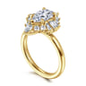 Emarie - 14K Yellow Gold Pear Shape Halo Diamond Engagement Ring - 0.7 ct