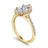 Carly - 14K Yellow Gold Pear Shape Halo Diamond Engagement Ring - 0.31 ct