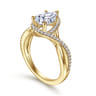 Courtney - 14K Yellow Gold Pear Shape Halo Diamond Engagement Ring - 0.23 ct