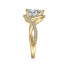 Courtney - 14K Yellow Gold Pear Shape Halo Diamond Engagement Ring - 0.23 ct