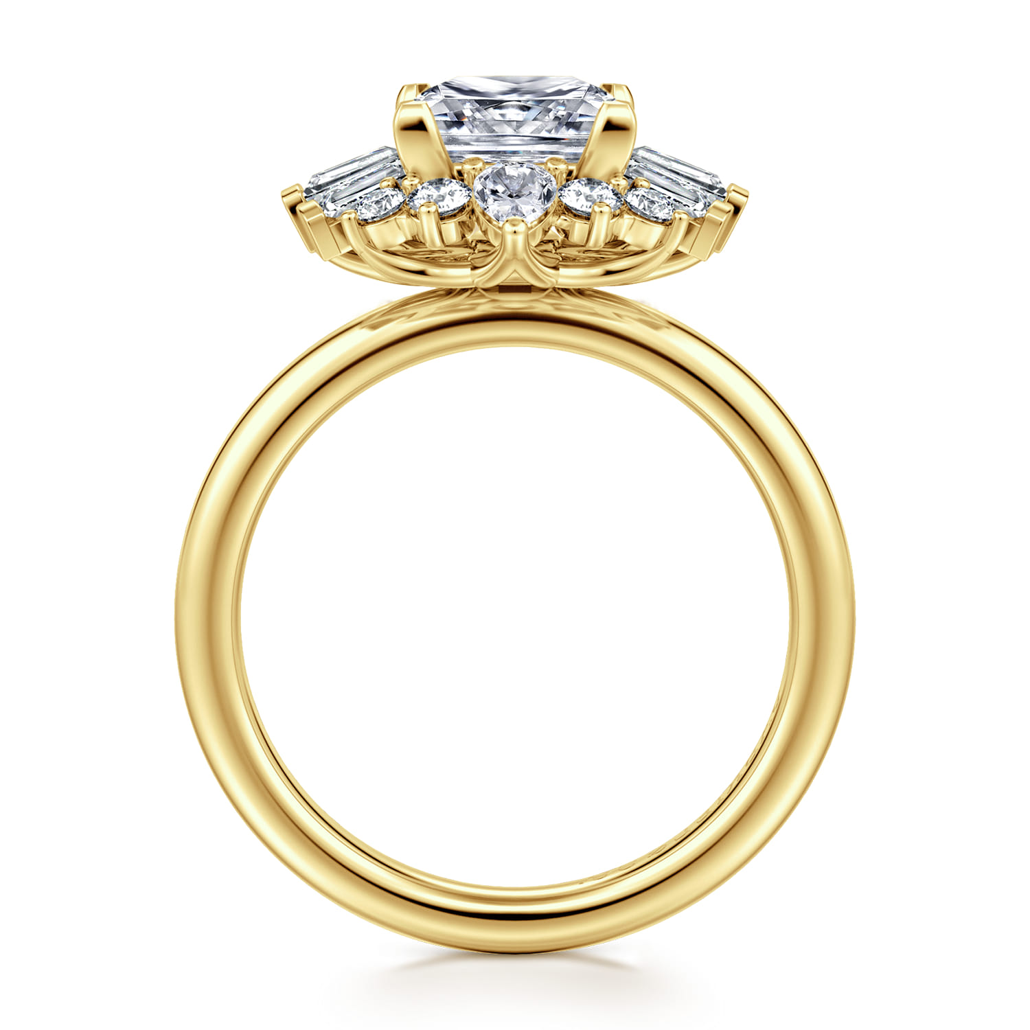 Emarie - 14K Yellow Gold Princess Halo Diamond Engagement Ring - 0.65 ct - Shot 2