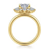 Emarie - 14K Yellow Gold Princess Halo Diamond Engagement Ring - 0.65 ct