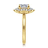 Emarie - 14K Yellow Gold Princess Halo Diamond Engagement Ring - 0.65 ct