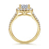 James - 14K Yellow Gold Cushion Halo Round Diamond Engagement Ring - 0.78 ct