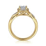 Shae - Vintage Inspired 14K Yellow Gold Round Halo Diamond Engagement Ring - 0.13 ct