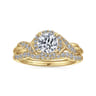 Shae - Vintage Inspired 14K Yellow Gold Round Halo Diamond Engagement Ring - 0.13 ct