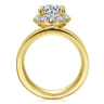 Virginia - 14K Yellow Gold Round Halo Diamond Engagement Ring - 1.19 ct
