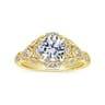 Annadale - Unique 14K Yellow Gold Vintage Inspired Diamond Halo Engagement Ring - 0.4 ct