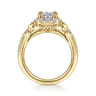 Veronique - Unique 14K Yellow Gold Vintage Inspired Halo Diamond Engagement Ring - 0.34 ct