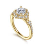 Veronique - Unique 14K Yellow Gold Vintage Inspired Halo Diamond Engagement Ring - 0.34 ct