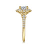 Veronique - Unique 14K Yellow Gold Vintage Inspired Halo Diamond Engagement Ring - 0.34 ct