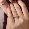 Veronique - Unique 14K Yellow Gold Vintage Inspired Halo Diamond Engagement Ring - 0.34 ct