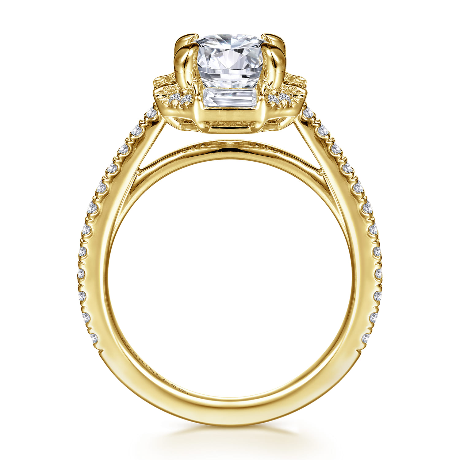 14K Yellow Gold Diamond Engagement Ring - 0.62 ct - Shot 2