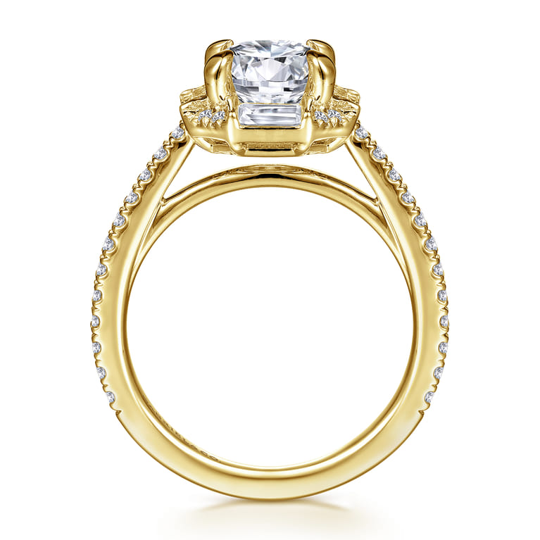 14K Yellow Gold Diamond Engagement Ring - 0.62 ct - Shot 2