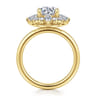Emarie - 14K Yellow Gold Round Halo Diamond Engagement Ring - 0.65 ct