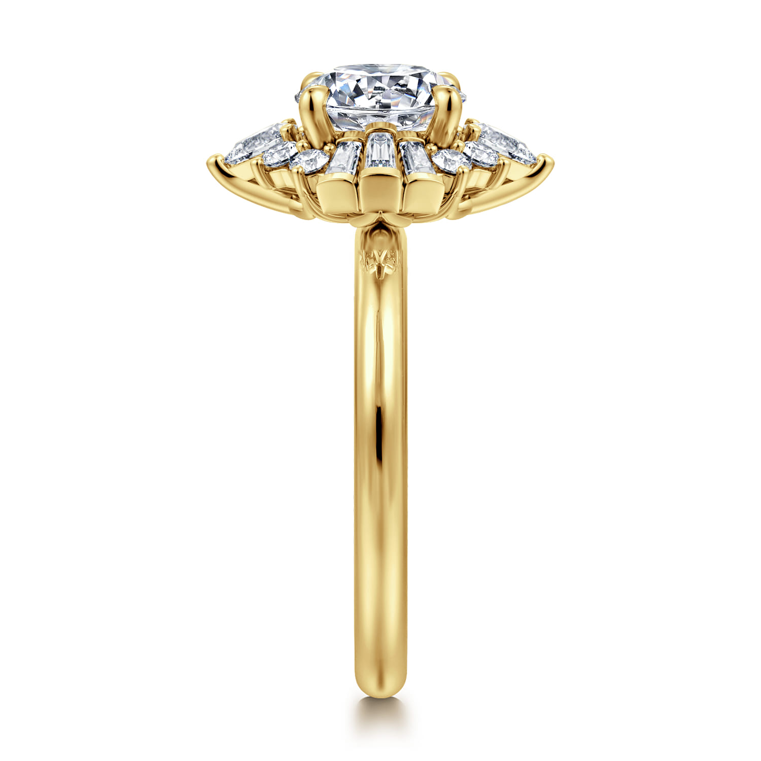 Emarie - 14K Yellow Gold Round Halo Diamond Engagement Ring - 0.65 ct - Shot 4